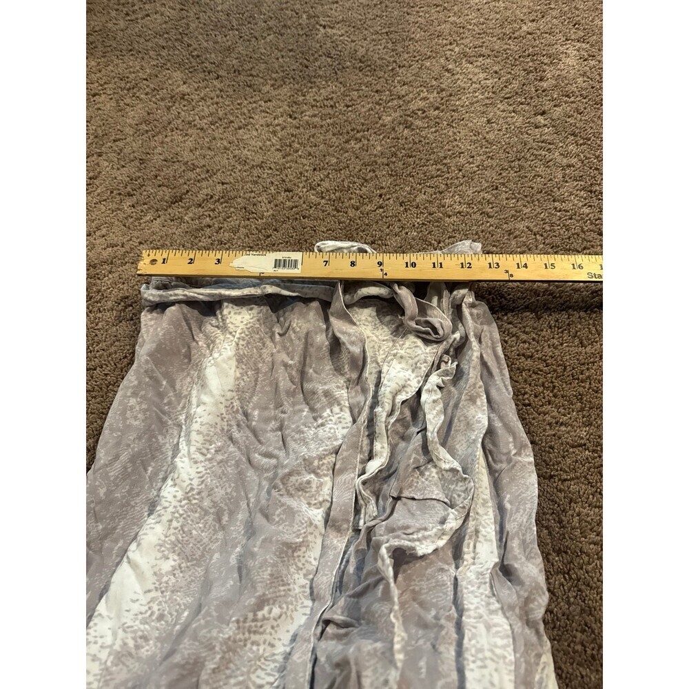 Sim & Sam faux wrap maxi skirt snake print white/tan tie waist SZ 4 ruffle hem - Picture 5 of 8